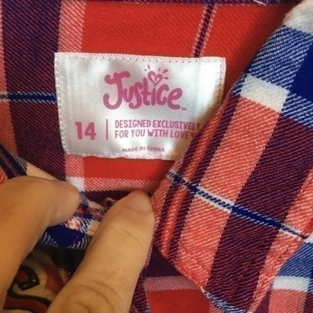 Justice Girls size 14  flannel shirt